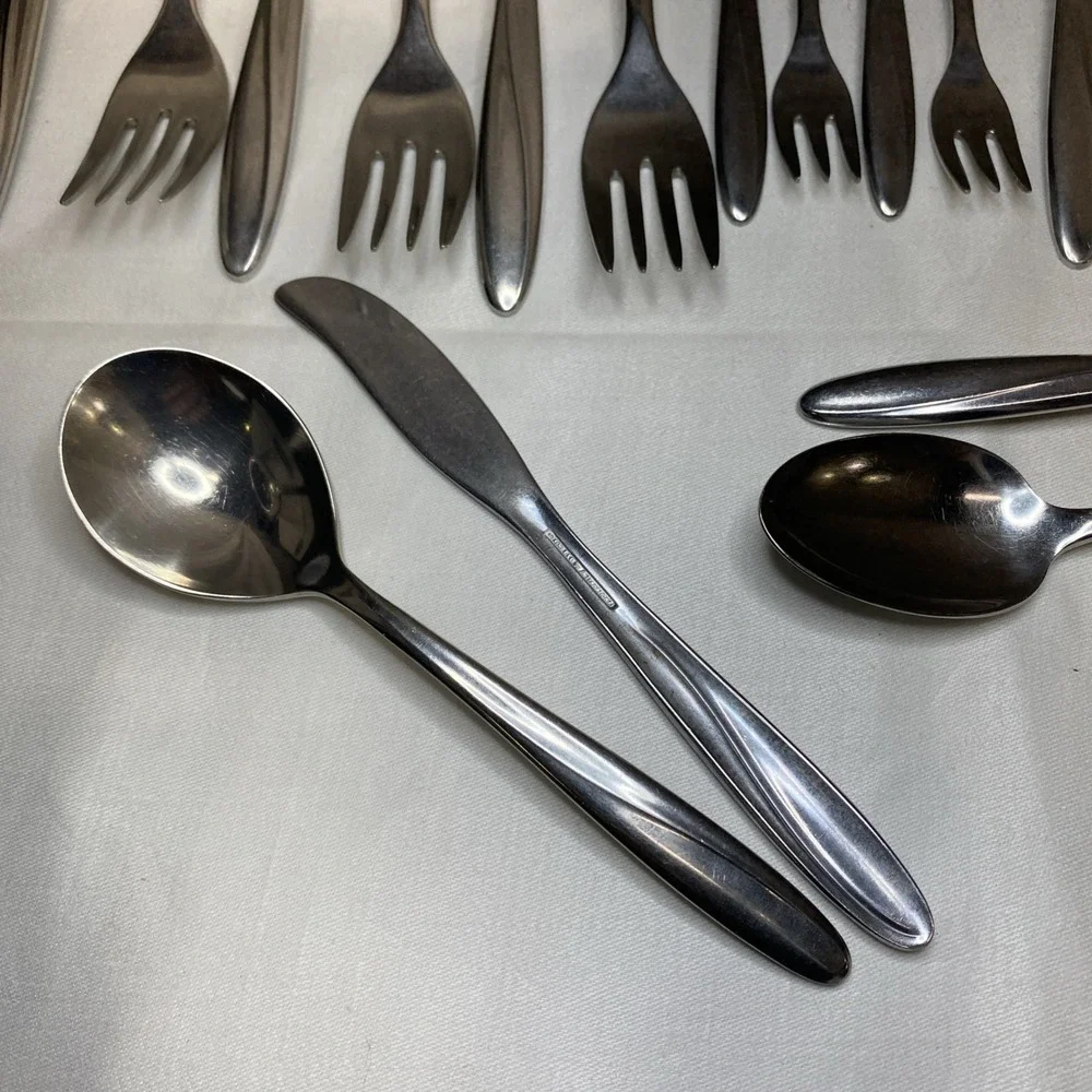 International Deluxe Stainless Flatware CHRISTIANIA‎ 36 Pc Forks Spoons Etc Lot